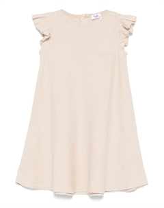 Платье из льна с оборками, нейтральный Il gufo
