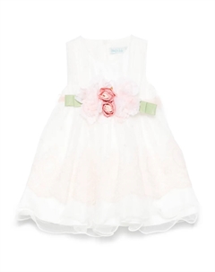 Платье из тюля с вышивкой, белый Abel & lula