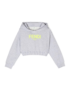 Флисовое худи с логотипом, серый Fendi kids