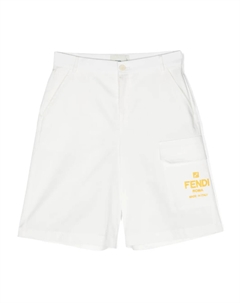 Шорты-бермуды с логотипом FF, белый Fendi kids