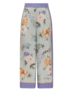 Брюки с цветочным принтом, синий Self-portrait