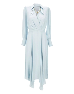 Платье миди из жоржета, синий Elisabetta franchi