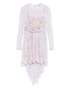 Мини-платье из кружевного атласа, фиолетовый Self-portrait