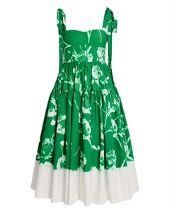 Платье миди с цветочным принтом, зеленый Erdem