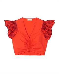 Майка с оборками, красный Sandro