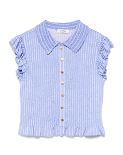 Топ с оборками, синий Sandro