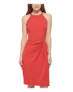 Женское облегающее платье со сборками до колена, цвет cinnamon Vince camuto
