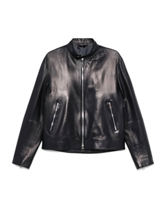 Кожаный бомбер, синий Brett johnson