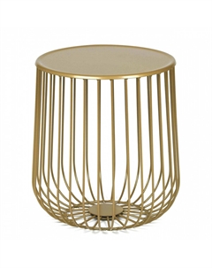 Стол кофейный из стали диаметр 40 золотистый Laredoute