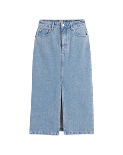 Юбка прямая длинная из денима синий La redoute collections