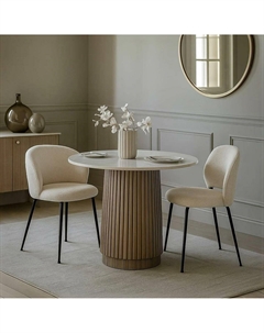 Стул в обивке из букле белый So'home