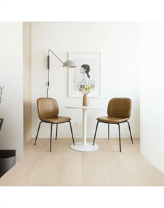 Комплект из двух стульев из экокожи и металла бежевый So'home