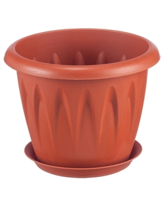 Горшок с поддоном Алиция 2л d18см h15см пластик в асс-те Idea