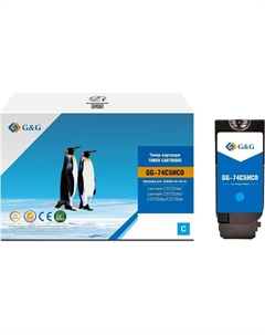 Картридж лазерный G&G GG-74C5HC0 (74C5HC0), голубой, 12000 страниц, совместимый для Lexmark CS720de/CS720dte/CS725dte/CS725de G&g