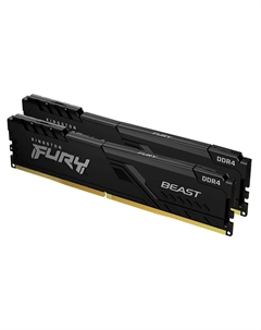 Оперативная память Kingston Fury Beast, 64 ГБ DDR4 (2x32 ГБ), 3600 МГц, CL18, KF436C18BBK2/64, черный