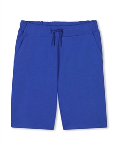 Однотонные хлопковые шорты-бермуды для мальчиков на шнурке, синий индиго Kenzo kids