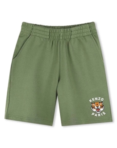Хлопковые шорты-бермуды для мальчиков с эластичной талией, зеленый Kenzo kids