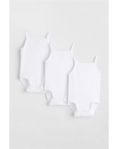 Комплект из трех хлопковых боди, белый H&m