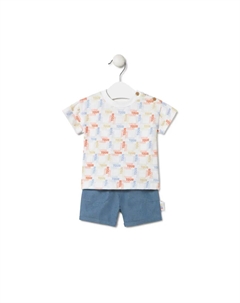 Комплект для мальчика из хлопка с красочным и простым логотипом, многоцветный Tous