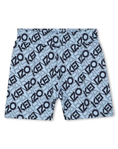 Шорты-бермуды для мальчиков из хлопка с монограммой, голубой Kenzo kids