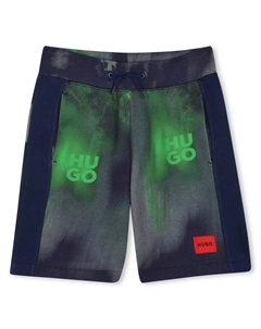 Шорты-бермуды с принтом для мальчиков и кулиской, многоцветный Hugo