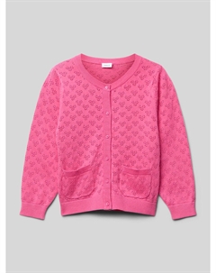 Кардиган прямого кроя с ажурной вышивкой, модель «FELOTTE», розовый Name it