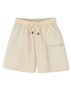 Шорты-бермуды для мальчиков со шнурком и карманом на молнии, цвет Crema Hugo