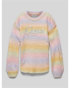 Вязаный свитер с пришитыми этикетками, розовый Guess