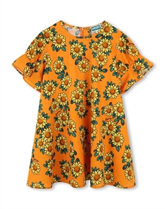 Платье с цветочным принтом, оранжевый Kenzo kids