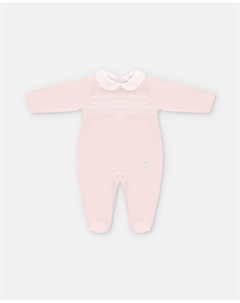 Пижама с приподнятым замком для девочки и коммутацией кокетки трикотаж, цвет Nude Martin aranda