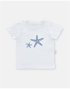 Футболка из хлопка с рисунком спереди, голубой Martin aranda