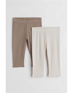Комплект из 2 леггинсов, серый/кремовый H&m