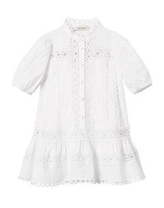 Платье мини с английской вышивкой, белый Twin-set kids