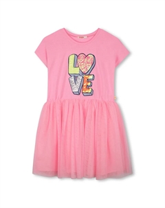 Платье для девочки розового цвета с короткими рукавами, цвет Rosa Billieblush