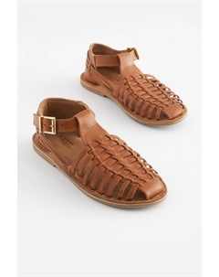 Кожаные плетеные сандалии Next