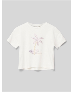 Футболка с принтом-мотивом модель «пальма», белый Mango