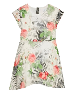 Платье с цветочным принтом, черный Roberto cavalli junior