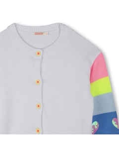 Куртка для девочки с контрастными рукавами и застежкой на пуговицы, белый Billieblush