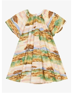 Платье с принтом сафари, нейтральный Roberto cavalli junior