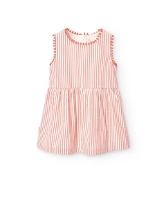 Хлопковое платье для девочки с полосатым принтом, оранжевый Boboli
