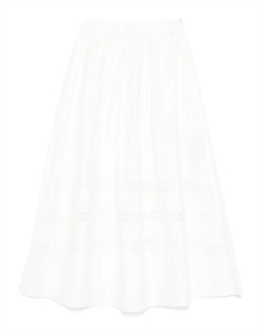 Юбка миди с вышивкой, белый Liu jo