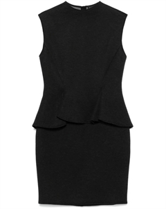 Платье мини с баской, серый Lanvin