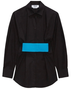 Платье-рубашка мини, черный Msgm