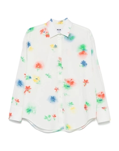 Рубашка с цветочным принтом, белый Msgm