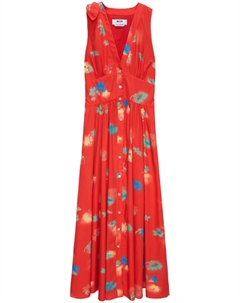 Платье макси с принтом, красный Msgm
