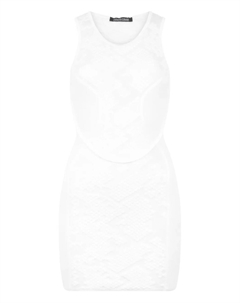 Платье миди с жаккардовым узором, белый Roberto cavalli