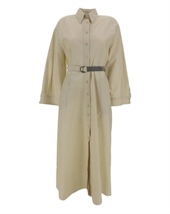 Платье-рубашка макси, нейтральный Brunello cucinelli