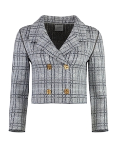 Двубортный пиджак в клетку, белый St. john