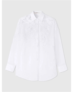 Рубашка с цветочной аппликацией, белый Ermanno scervino