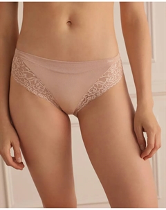 Классические трусы из хлопка и кружева без резинок, цвет Miel Janira